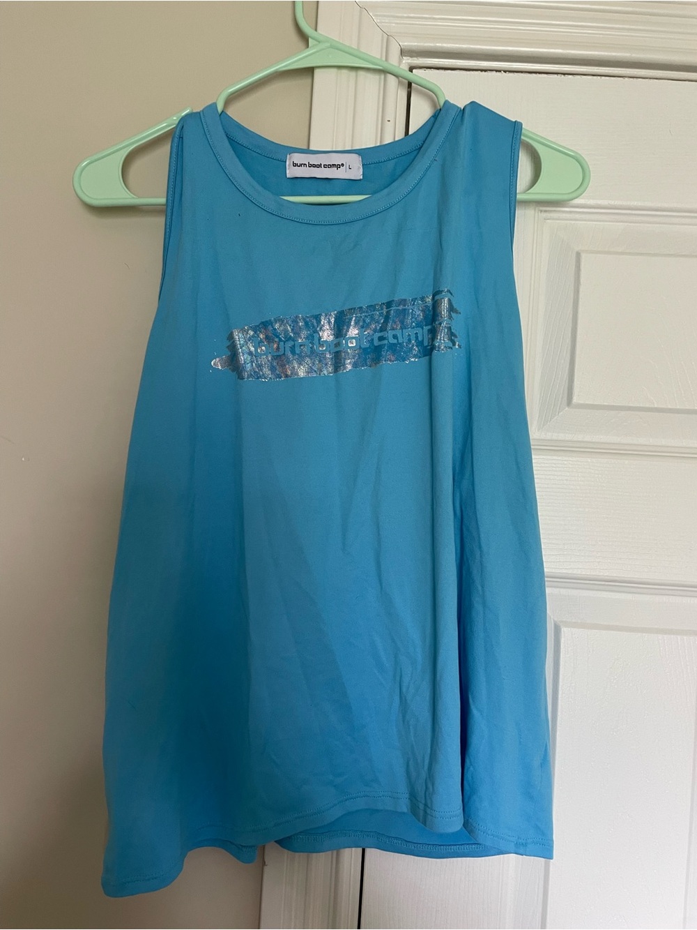 Burn Boot Camp Women's Aqua Blue Tank Top